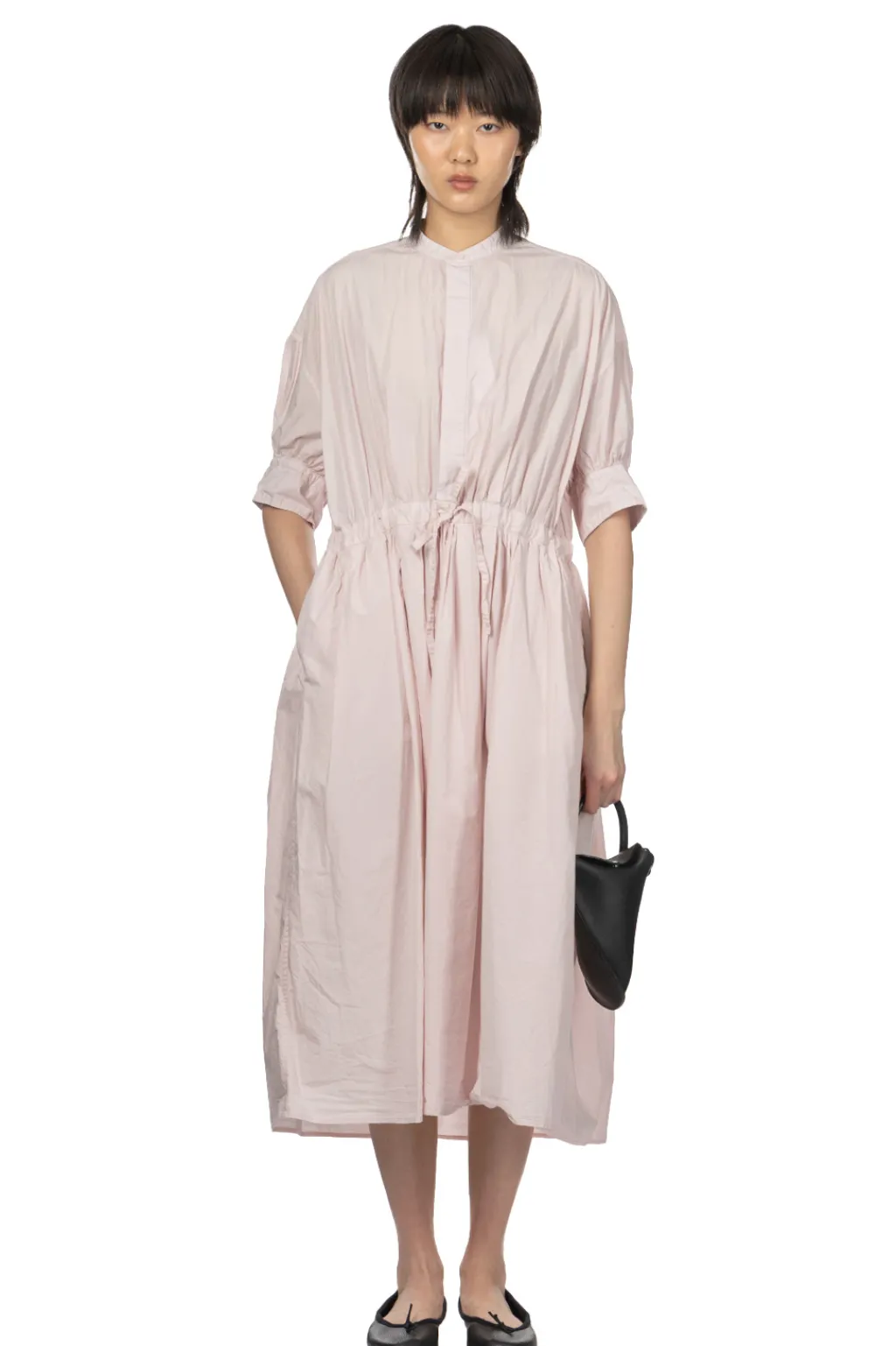 Online TOUJOURS Half Bishop Sleeve String Dress - Shell Pink