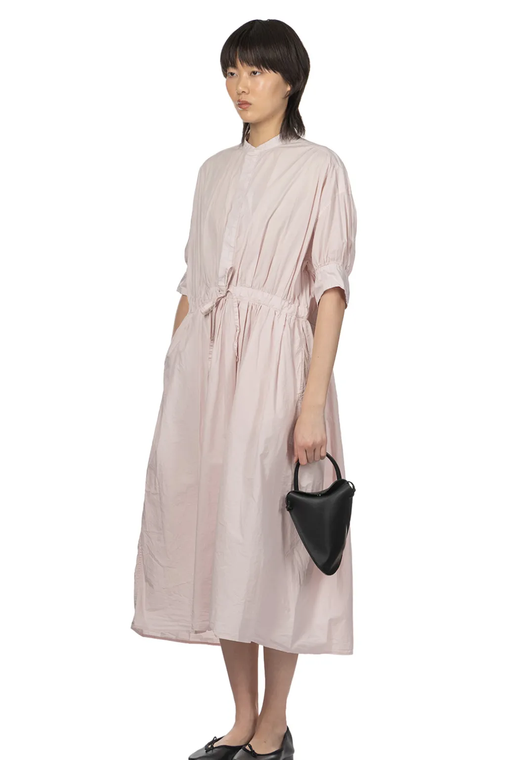 Online TOUJOURS Half Bishop Sleeve String Dress - Shell Pink