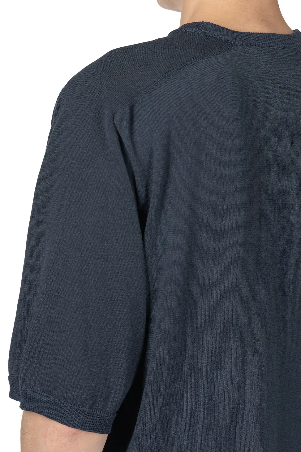 Best Still by Hand Half Sleeve Knit T-Shirt - Dusty Blue