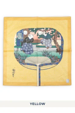 New Mino Washi Handkerchief - 47.5 x 47.5cm - Cat's Curved Fan - 3 Colors