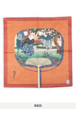 New Mino Washi Handkerchief - 47.5 x 47.5cm - Cat's Curved Fan - 3 Colors