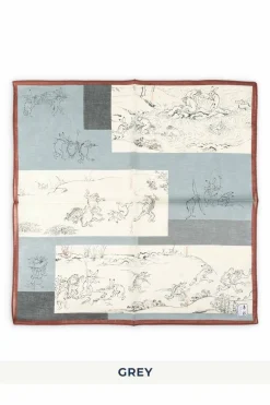 Sale Mino Washi Handkerchief - 47.5 x 47.5cm - Chojyu Giga - 2 Colors