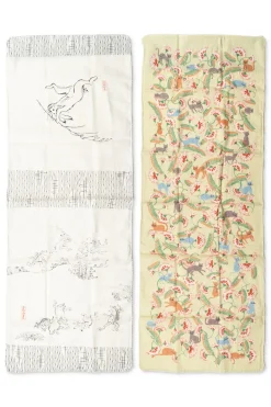 Clearance Mino Washi Handkerchief - 32 x 89cm - W Gauze Tenugui - 2 Choices