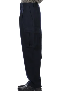 Fashion SOPHNET Hard Melton 1 Tuck Tapered Cargo Pants - Navy