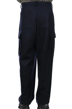 Fashion SOPHNET Hard Melton 1 Tuck Tapered Cargo Pants - Navy