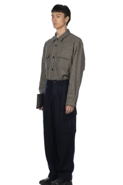 Fashion SOPHNET Hard Melton 1 Tuck Tapered Cargo Pants - Navy