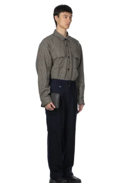 Fashion SOPHNET Hard Melton 1 Tuck Tapered Cargo Pants - Navy