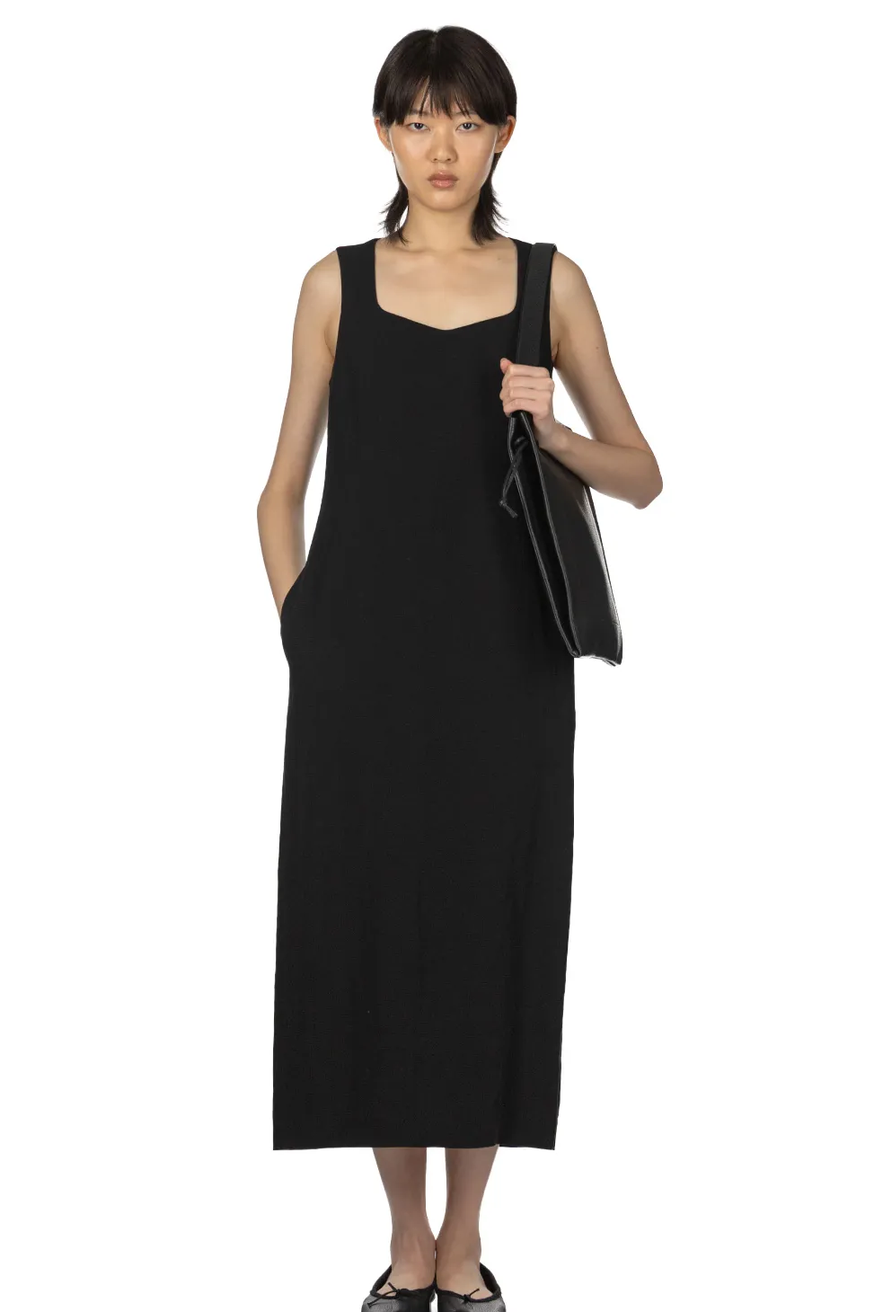 Best AURALEE Hard Twist Cotton Linen Garardine Dress - Black