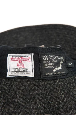 Clearance OrSlow Harris Tweed Hat - Black