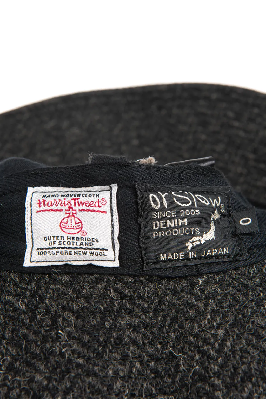 Clearance OrSlow Harris Tweed Hat - Black