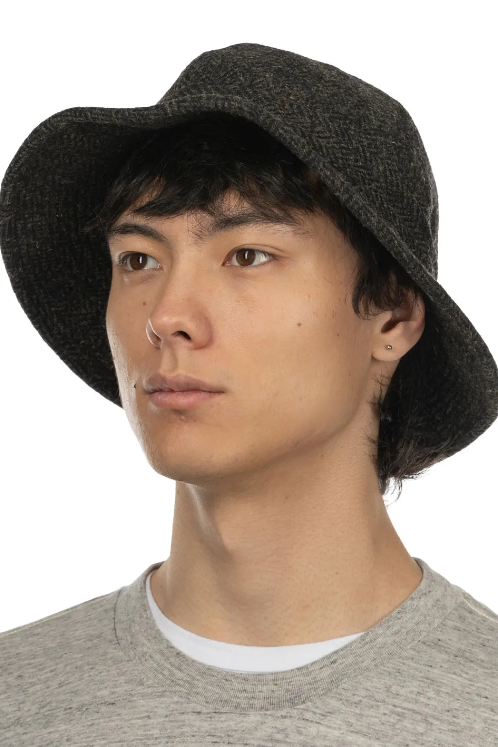 Clearance OrSlow Harris Tweed Hat - Black