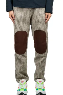 Fashion Kapital Herringbone Heavy Fleece Easy Pants - Beige x Khaki