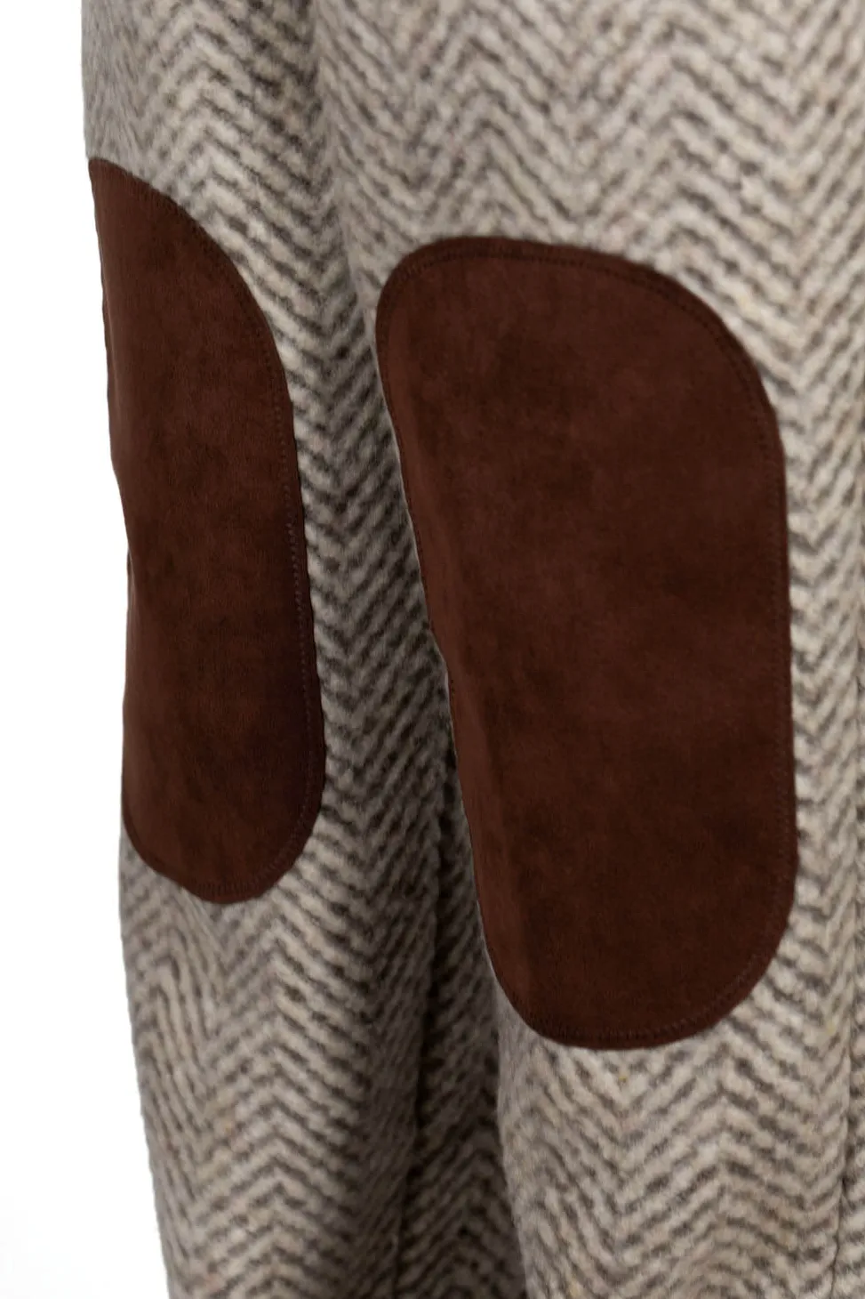 New Kapital Herringbone Heavy Fleece Easy Tapered Pants - Beige x Khaki
