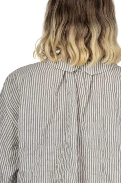 Clearance Nachukara Herringbone Layered Collar 2-Way Blouse - Grey