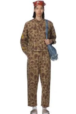 Sale Kapital Herringbong HAPPY PEEK-A-BOO Camo NIME Pants