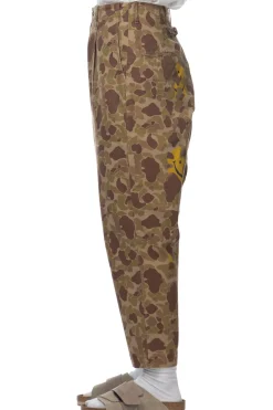 Sale Kapital Herringbong HAPPY PEEK-A-BOO Camo NIME Pants