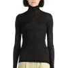 Best AURALEE HIGH GAUGE SHEER RIB TURTLE NECK L/S TEE - Black
