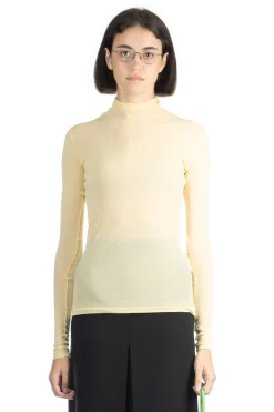 Online AURALEE HIGH GAUGE SHEER RIB TURTLE NECK L/S TEE - Yellow