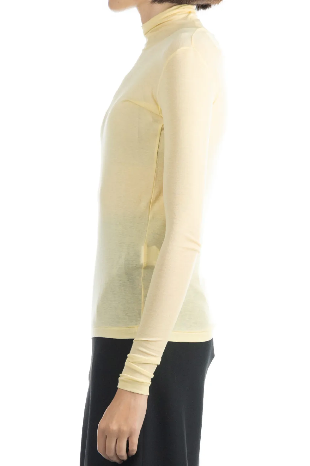 Online AURALEE HIGH GAUGE SHEER RIB TURTLE NECK L/S TEE - Yellow