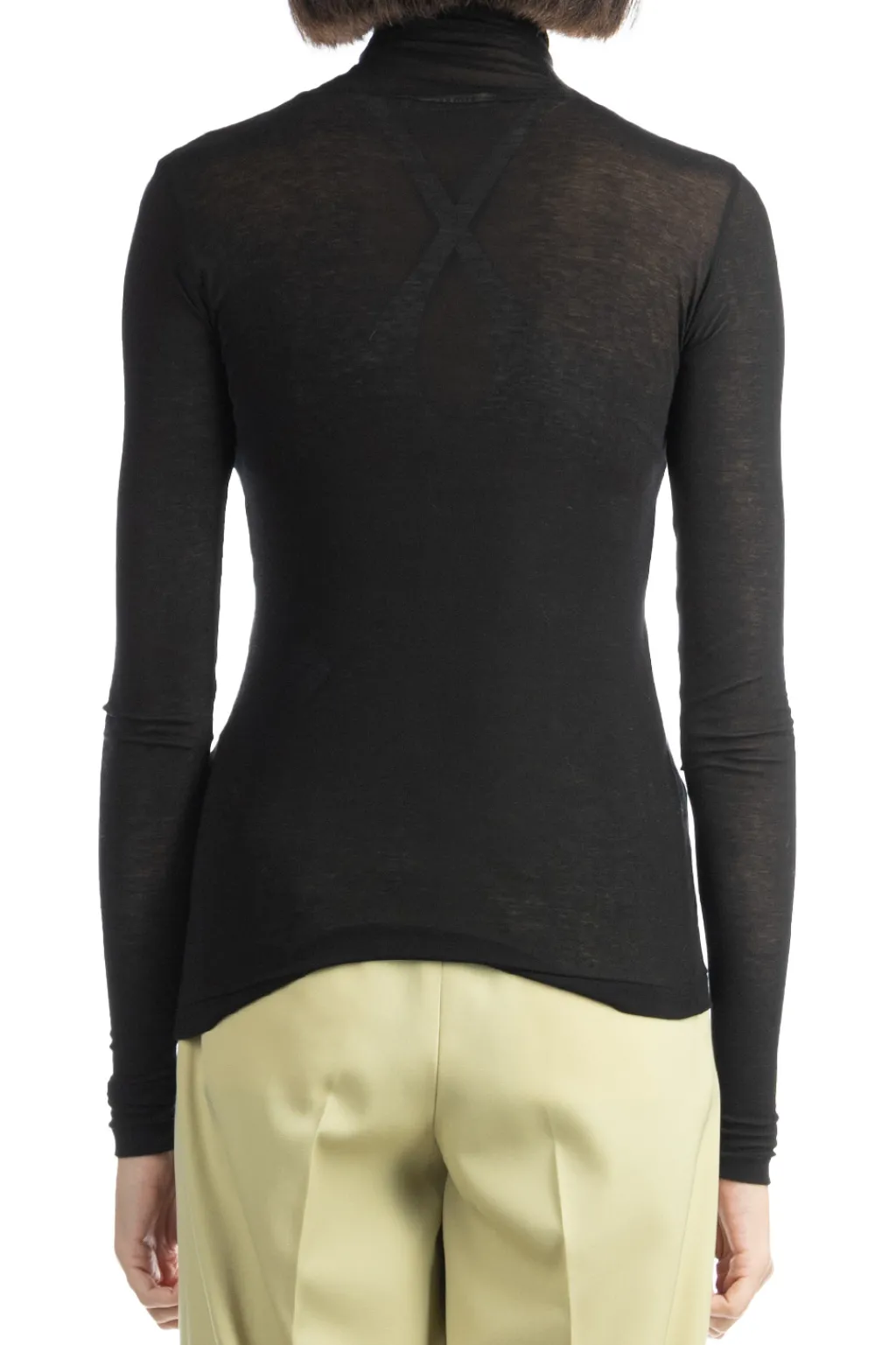 Best AURALEE HIGH GAUGE SHEER RIB TURTLE NECK L/S TEE - Black