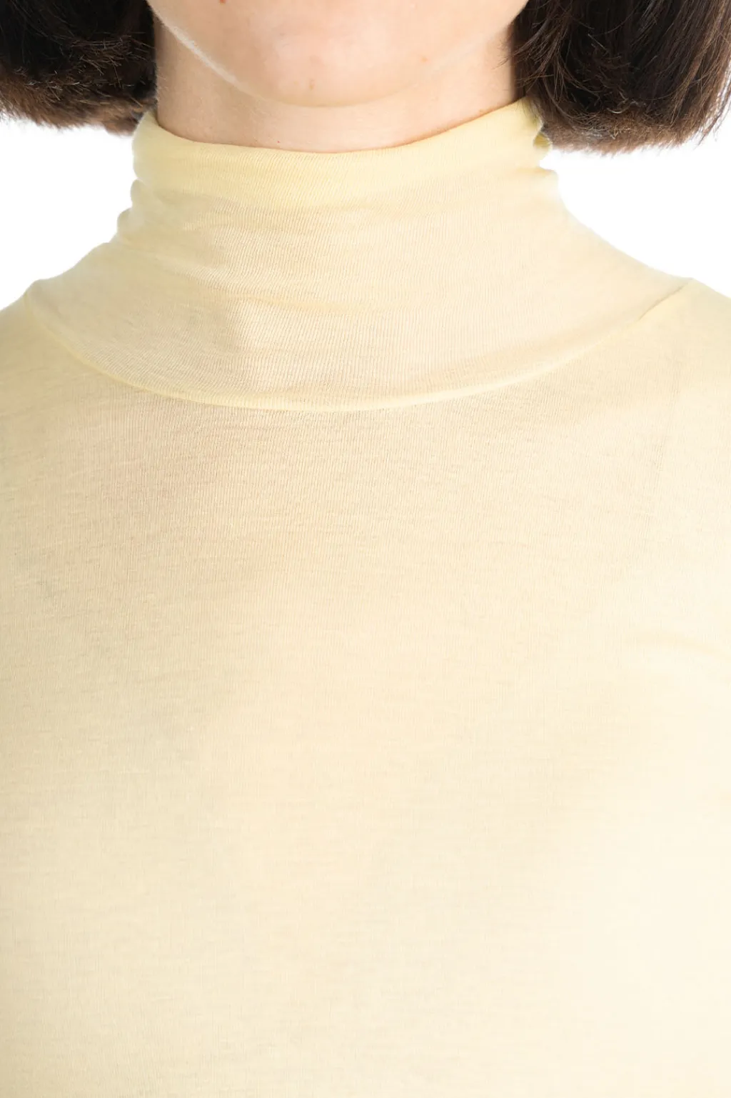 Online AURALEE HIGH GAUGE SHEER RIB TURTLE NECK L/S TEE - Yellow