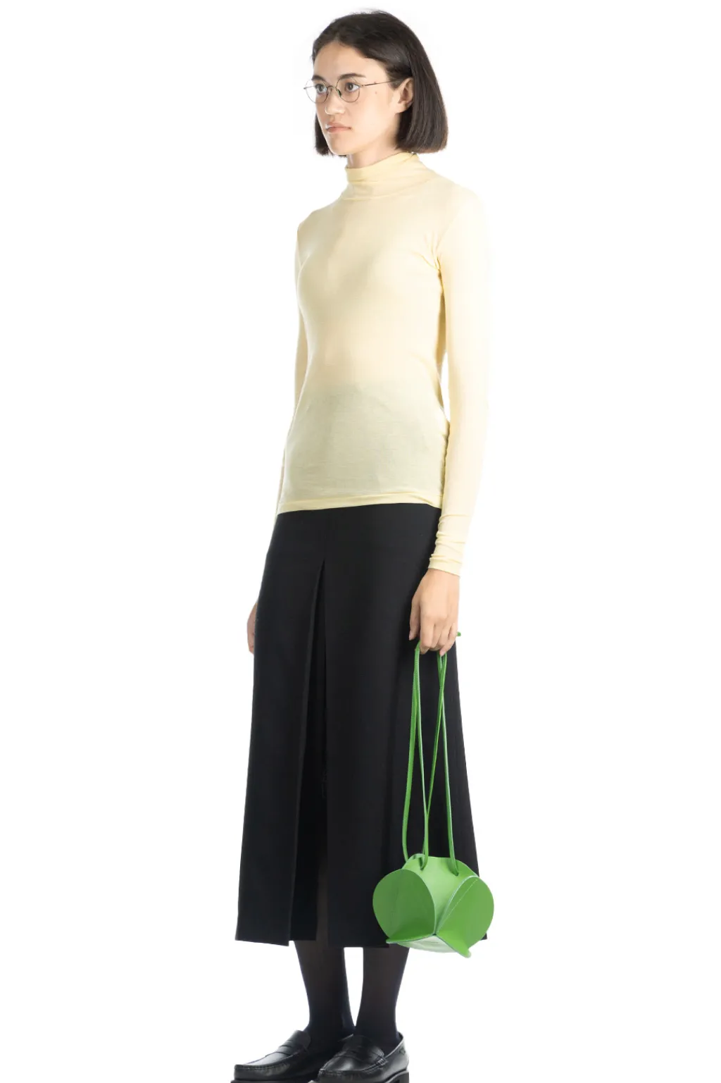 Online AURALEE HIGH GAUGE SHEER RIB TURTLE NECK L/S TEE - Yellow