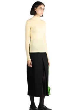 Online AURALEE HIGH GAUGE SHEER RIB TURTLE NECK L/S TEE - Yellow