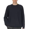 New Still by Hand High Twist Cotton Sweater - Navy