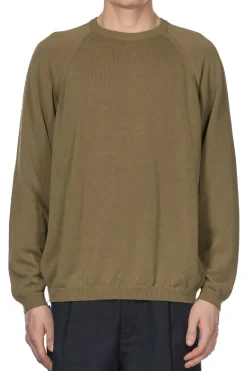 New Still by Hand High Twist Cotton Sweater - Olive