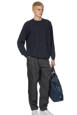 New Still by Hand High Twist Cotton Sweater - Navy