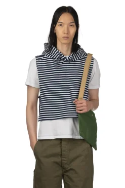 Best Engineered Garments Hooded Interliner - Navy White PC Stripe