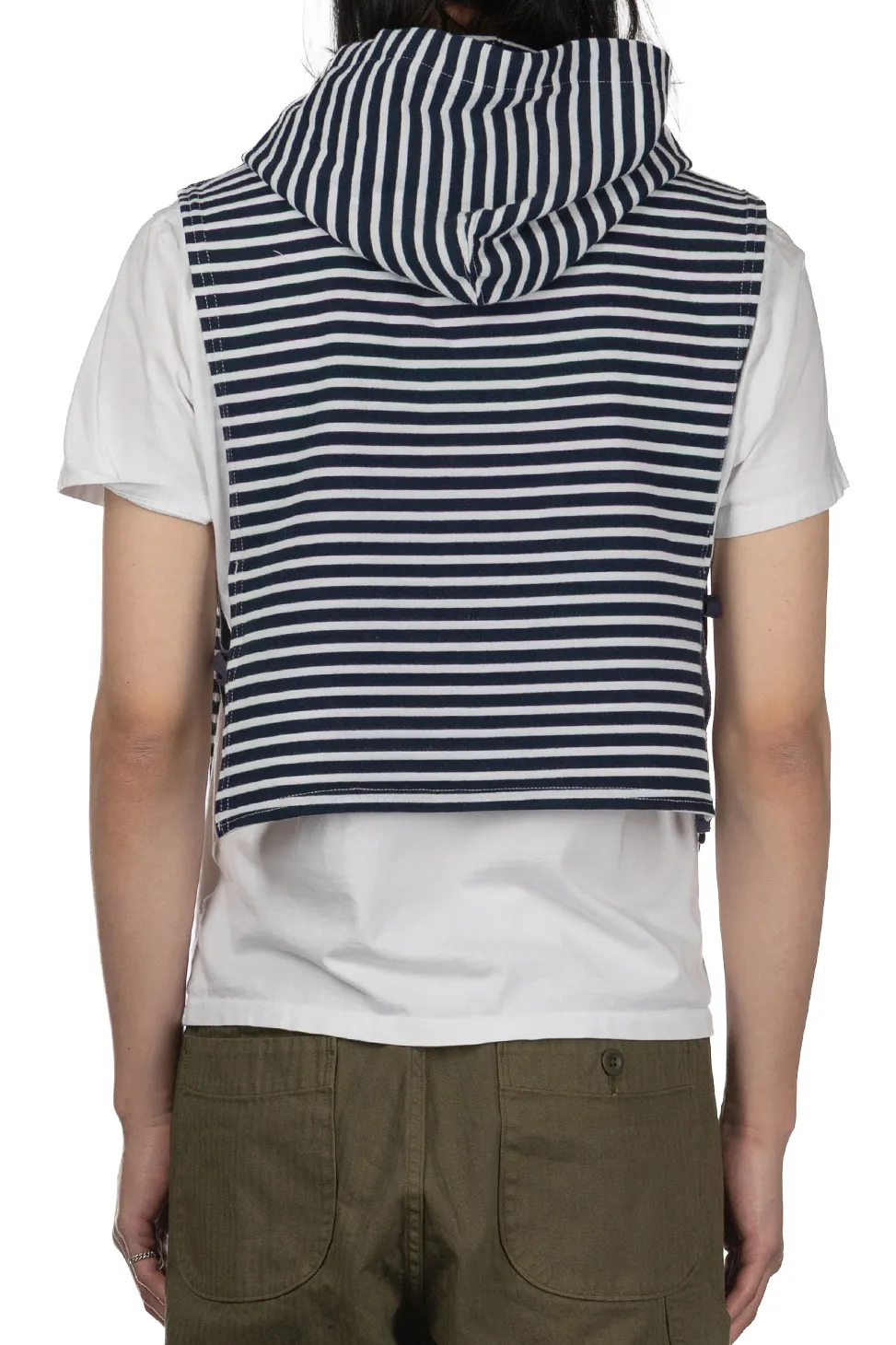 Best Engineered Garments Hooded Interliner - Navy White PC Stripe
