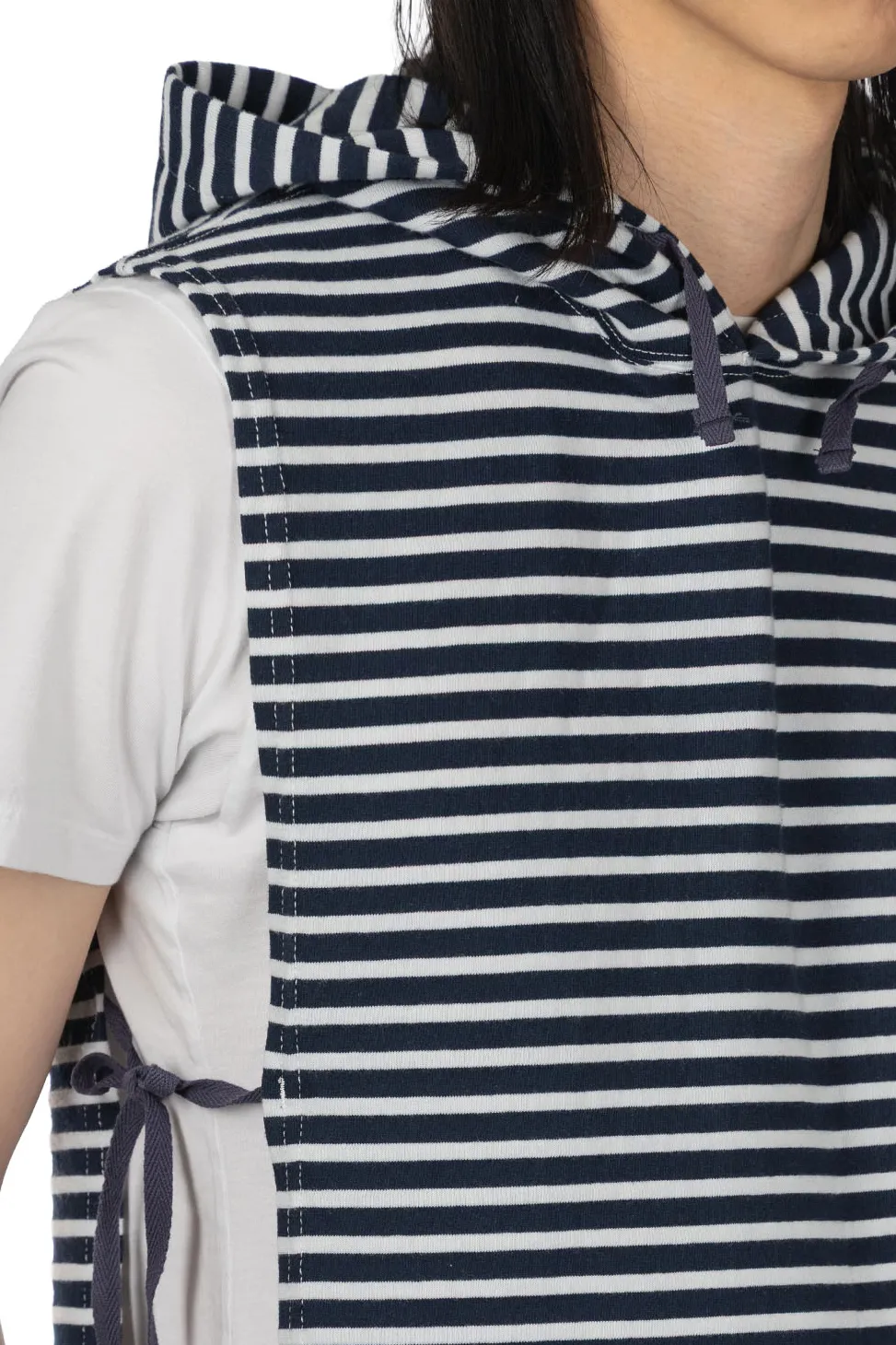Best Engineered Garments Hooded Interliner - Navy White PC Stripe