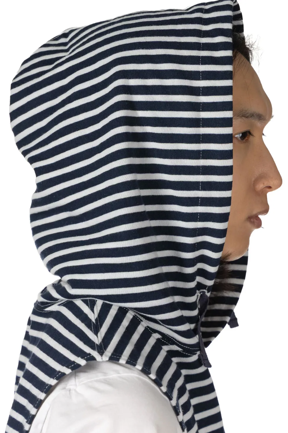 Best Engineered Garments Hooded Interliner - Navy White PC Stripe