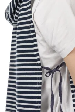 Best Engineered Garments Hooded Interliner - Navy White PC Stripe