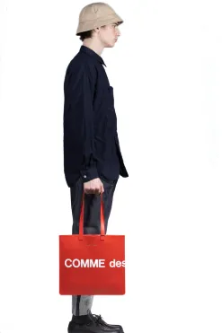 New Comme Des Garcons Wallets Huge Logo Bag - Red