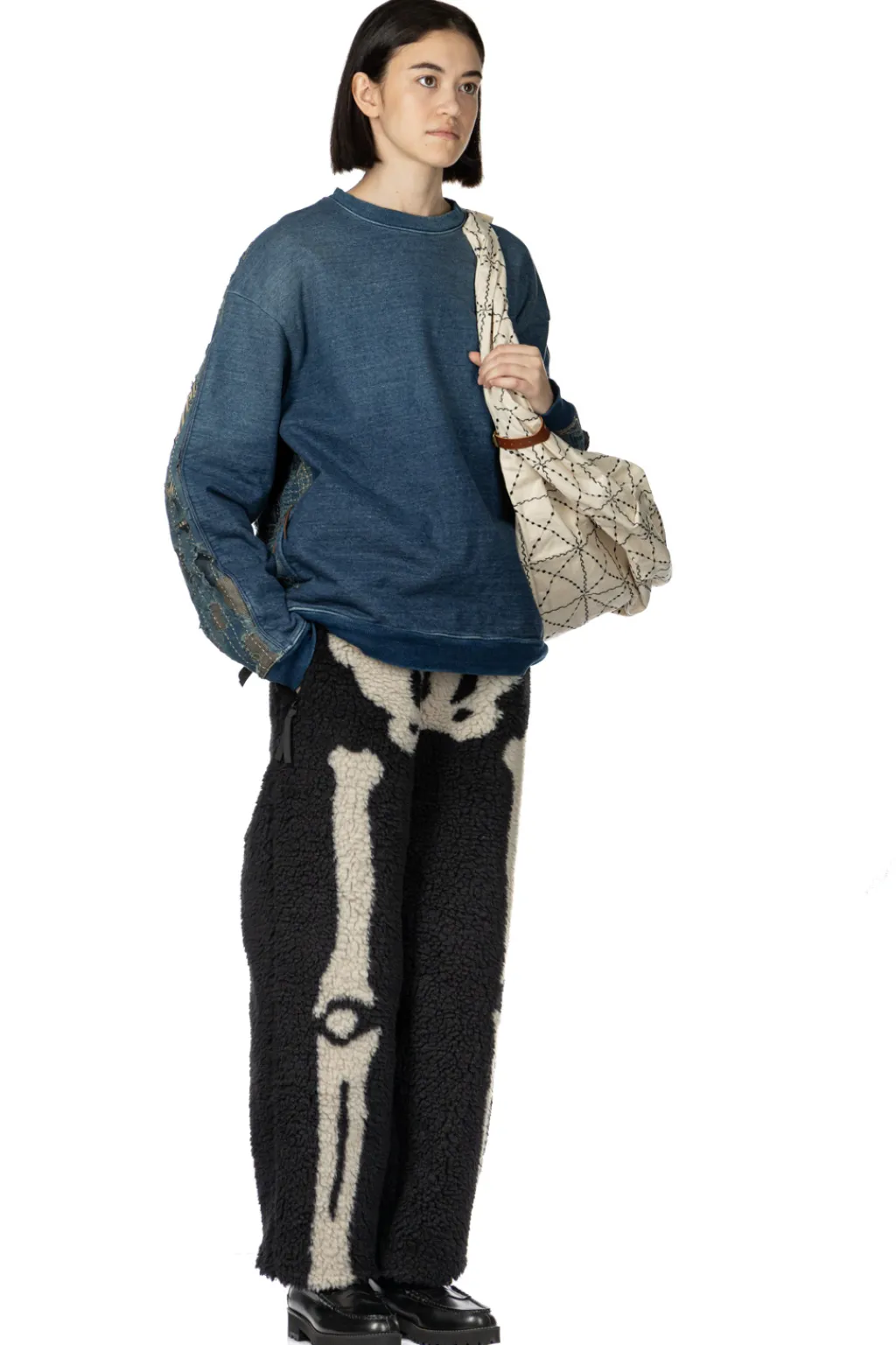 Best Kapital IDG Fleece x BORO 2Tones BIG SWT - Indigo