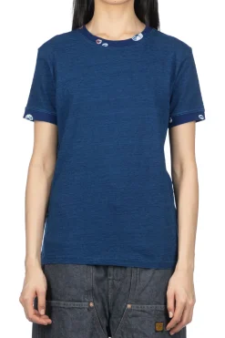 Clearance Kapital IDG Jersey x Jersey MAMESHIBORI Crew Rib T - indigo