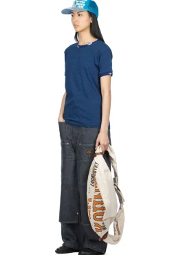 Clearance Kapital IDG Jersey x Jersey MAMESHIBORI Crew Rib T - indigo