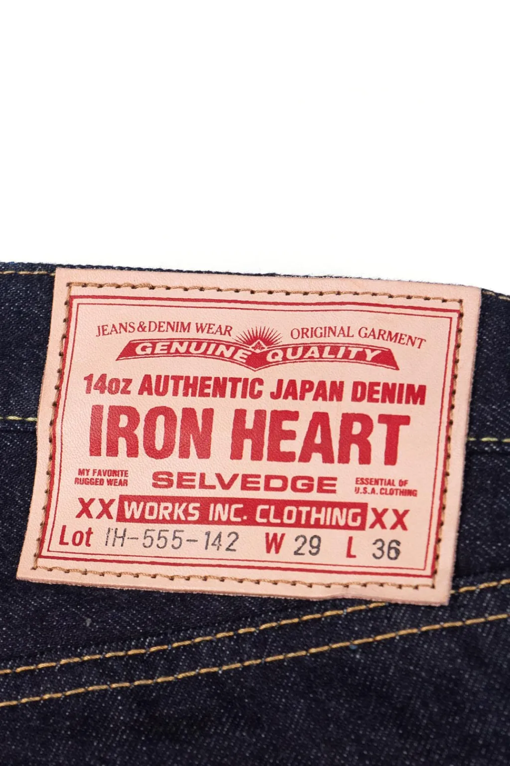 New Iron Heart IH-555S-142 14oz Super Slim Straight Cut