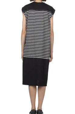 Clearance Manon In Tuck Sleeve Border Dress - Black
