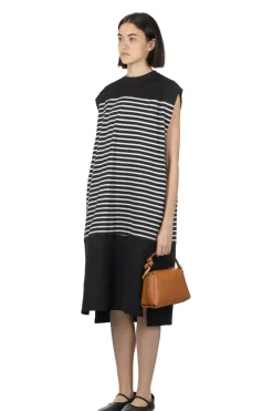 Clearance Manon In Tuck Sleeve Border Dress - Black
