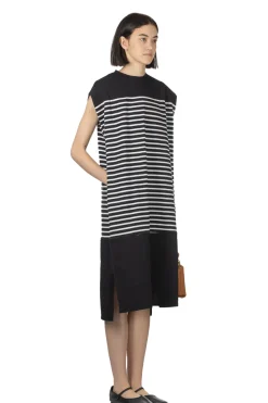 Clearance Manon In Tuck Sleeve Border Dress - Black