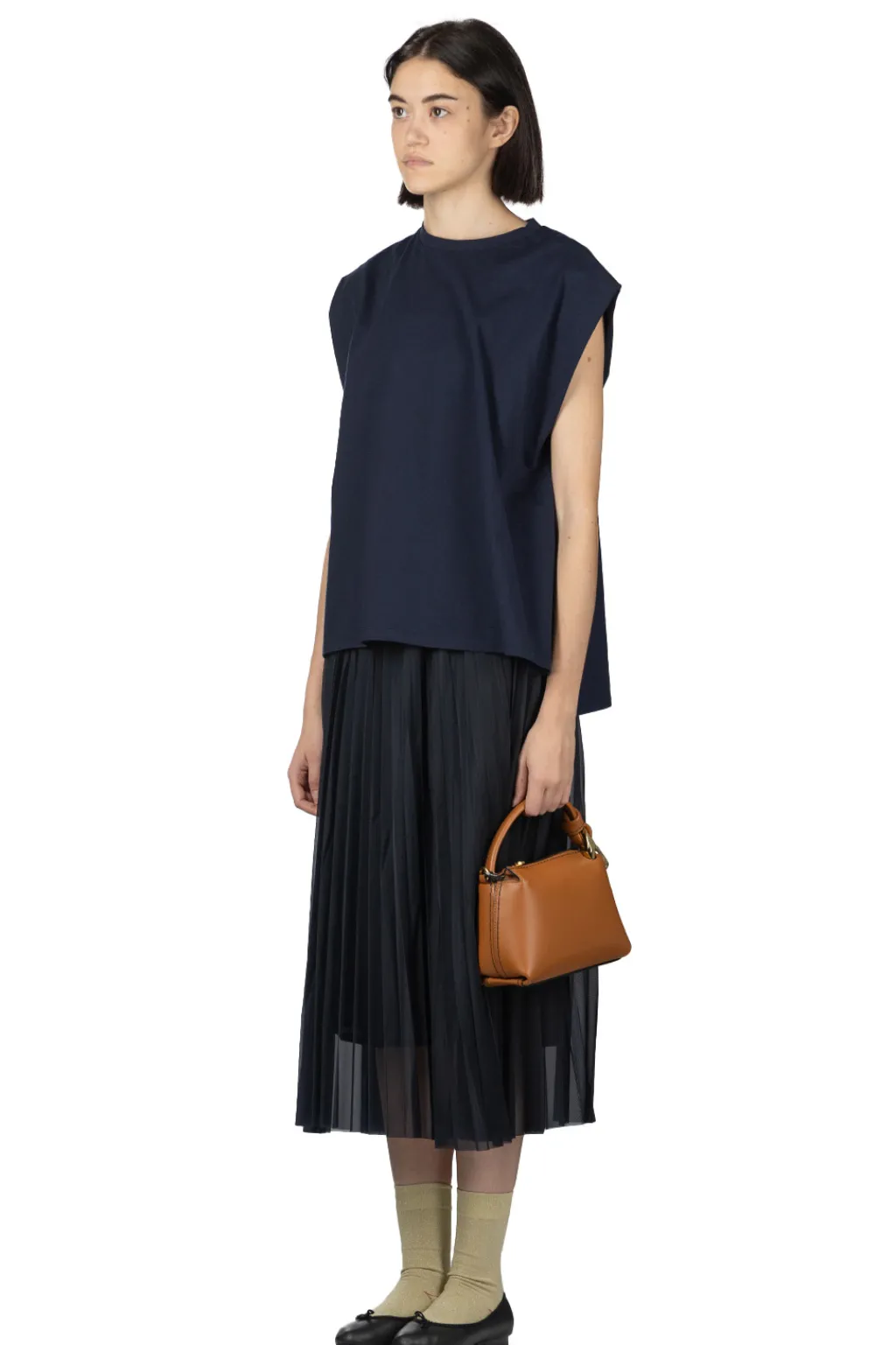 Sale Manon In Tuck Sleeve Tee - Navy