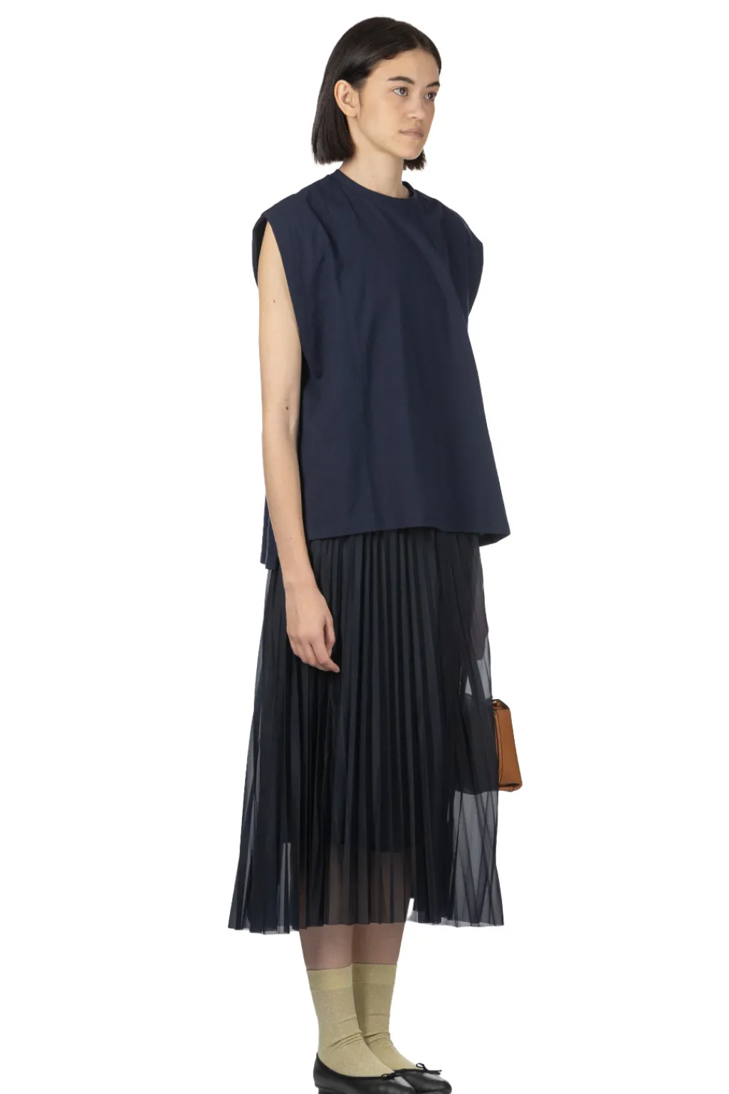 Sale Manon In Tuck Sleeve Tee - Navy