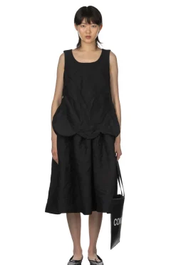 Hot Comme Des Garcons Comme Des Garcons Jacquard Floral Pattern Garment Dyed Dress - Black