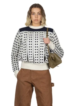 Discount JW Anderson Jacquard Slit Jumper - Off White