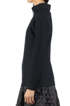 Fashion NARU Jacquard Turtleneck Pullover - Black