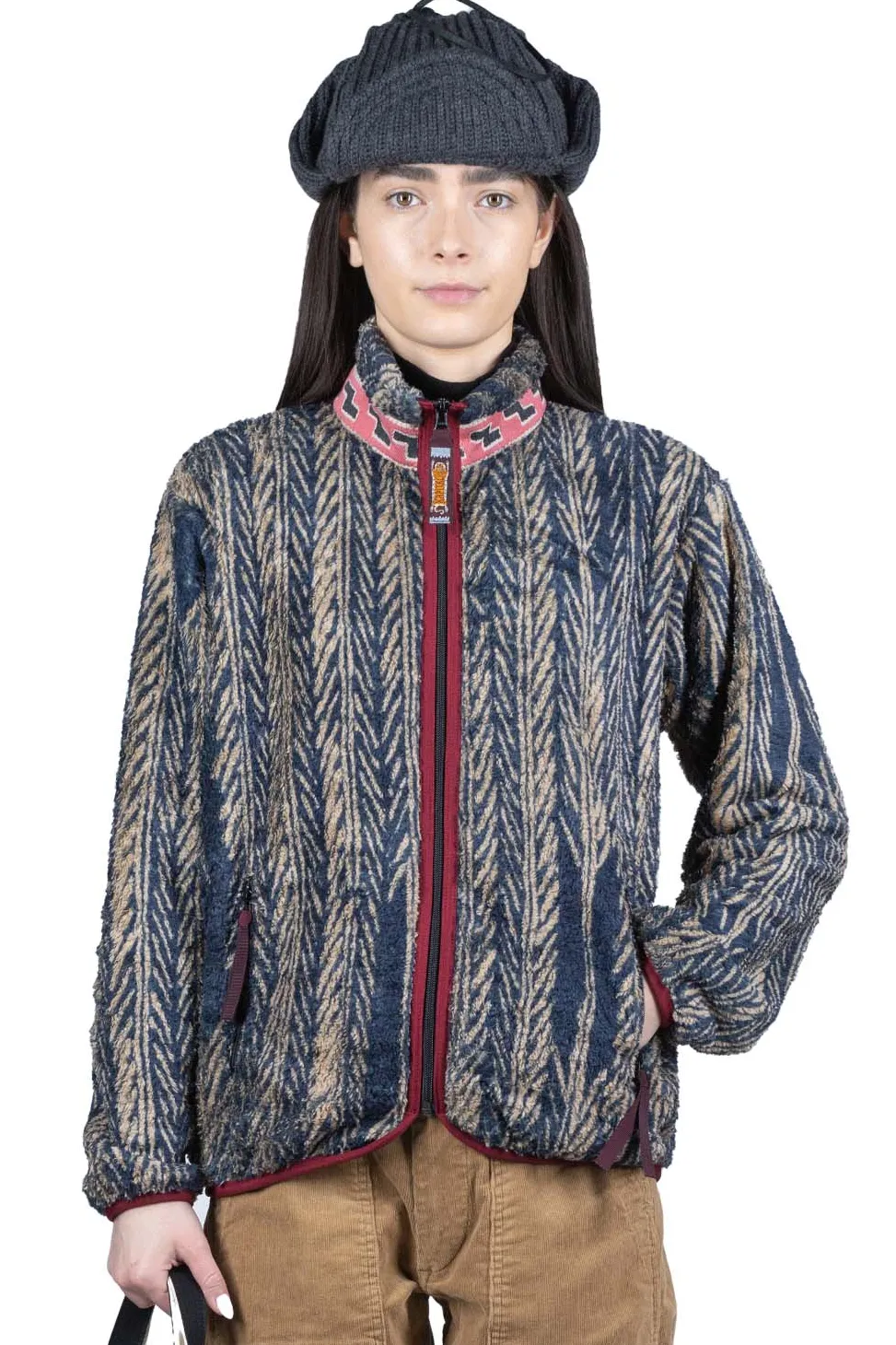Online Kapital JAVA-YABANE Fleece ZIP Blouson - Navy