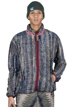 Outlet Kapital JAVA-YABANE Fleece ZIP Blouson - Navy